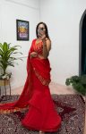 FANCY GEORGETTE EMBROIDERY WORK LEHENGA SAREE WITH ATTACHED PALLU AND STITCHED BLOUSE PARTY WEAR WHOLESALE PRICE ETHNICU GARMENT (2)