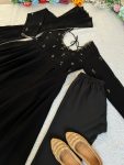 FANCY GEORGETTE HAND MIRROR EMBROIDERY WORK GOWN BOTTOM WITH DUPATTA PARTY WEAR WHOLESALE PRICE ETHNIC GARMENT (16)