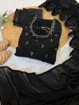 FANCY GEORGETTE HAND MIRROR EMBROIDERY WORK GOWN BOTTOM WITH DUPATTA PARTY WEAR WHOLESALE PRICE ETHNIC GARMENT (16)