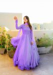 FANCY GEORGETTE LINNING WORK GOWN PANT WITH DUPATTA PARTY WEAR WHOLESALE PRICE ETHNIC GARMENT (8)