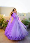 FANCY GEORGETTE LINNING WORK GOWN PANT WITH DUPATTA PARTY WEAR WHOLESALE PRICE ETHNIC GARMENT (8)