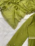 FANCY GEORGETTE SEQUENCE CODING EMBROIDERY WORK ALIA CUT TOP BOTTOM WITH DUPATTA FESTIVE WEAR WHOLESALE PRICE ETHNIC GARMENT (4)