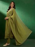 FANCY GEORGETTE SEQUENCE CODING EMBROIDERY WORK ALIA CUT TOP BOTTOM WITH DUPATTA FESTIVE WEAR WHOLESALE PRICE ETHNIC GARMENT (4)
