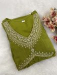 FANCY GEORGETTE SEQUENCE CODING EMBROIDERY WORK ALIA CUT TOP BOTTOM WITH DUPATTA FESTIVE WEAR WHOLESALE PRICE ETHNIC GARMENT (4)
