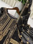FANCY GEORGETTE SEQUENCE EMBROIDERY WORK TOP BOTTOM WITH DUPATTA PARTY WEAR WHOLESALE PRICE ETHNIC GARMENT (4)