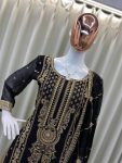 FANCY GEORGETTE SEQUENCE EMBROIDERY WORK TOP BOTTOM WITH DUPATTA PARTY WEAR WHOLESALE PRICE ETHNIC GARMENT (4)