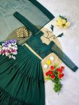 FANCY GEORGETTE SILK WITH DESIGNER FRILL WORK LEHENGA CHOLI WITH DUPATTA PARTY WEAR WHOLESALE PRICE ETHNIC GARMENT (3)