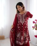 FANCY GEORGETTE THREAD SEQUENCE WORK TOP SHARARA WITH DUPATTA PARTY WEAR WHOLESALE PRICE ETHNIC GARMENT (3)