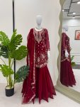 FANCY GEORGETTE THREAD SEQUENCE WORK TOP SHARARA WITH DUPATTA PARTY WEAR WHOLESALE PRICE ETHNIC GARMENT (3)
