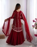 FANCY GEORGETTE THREAD SEQUENCE WORK TOP SHARARA WITH DUPATTA PARTY WEAR WHOLESALE PRICE ETHNIC GARMENT (3)