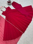 FANCY GEORGETTE THREAD WITH REAL MIRROR WITH DIAMOND WORK GOWN BOTTOM WITH DUPATTA FESTIVE WEAR WHOLESALE PRICE ETHNIC GARMENT (4)