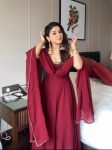 FANCY GEORGETTE THREAD WITH REAL MIRROR WITH DIAMOND WORK GOWN BOTTOM WITH DUPATTA FESTIVE WEAR WHOLESALE PRICE ETHNIC GARMENT (4)