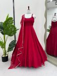 FANCY GEORGETTE THREAD WITH REAL MIRROR WITH DIAMOND WORK GOWN BOTTOM WITH DUPATTA FESTIVE WEAR WHOLESALE PRICE ETHNIC GARMENT (4)