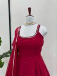 FANCY GEORGETTE THREAD WITH REAL MIRROR WITH DIAMOND WORK GOWN BOTTOM WITH DUPATTA FESTIVE WEAR WHOLESALE PRICE ETHNIC GARMENT (4)