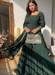 FANCY GEORGETTE THREAD WITH SEQUENCE WORK TOP SHARARA WITH DUPATTA FESTIVE WEAR WHOLESALE PRICE ETHNIC GARMENT (14)