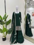 FANCY GEORGETTE THREAD WITH SEQUENCE WORK TOP SHARARA WITH DUPATTA FESTIVE WEAR WHOLESALE PRICE ETHNIC GARMENT (14)