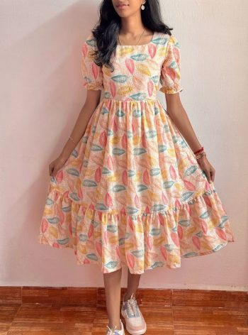 FANCY HAKOBA COTTON PRINTED ONE PIECE OFF WHITE