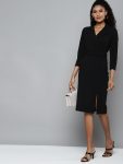 FANCY LYCRA ONE SIDE SLIT WITH COLLER BODYCON DRESS PARTY WEAR WHOLESALE PRICE ETHNIC GARMENT (6)
