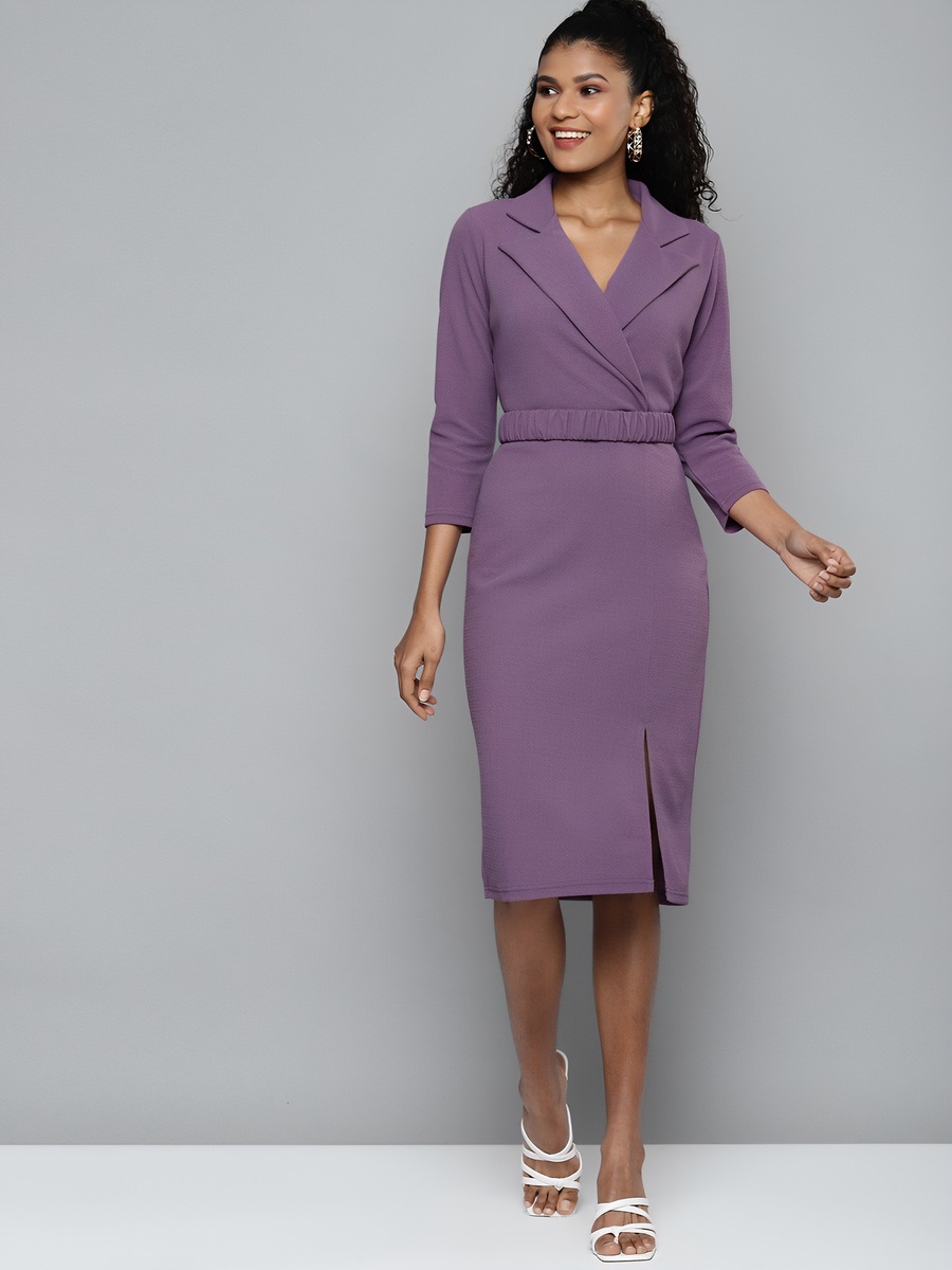 FANCY LYCRA ONE SIDE SLIT WITH COLLER BODYCON DRESS PARTY WEAR WHOLESALE PRICE ETHNIC GARMENT (8)
