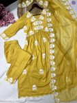 FANCY MASKA COTTON EMBROIDERY WORK TOP BOTTOM WITH DUPATTA FESTIVE WEAR WHOLESLAE PRICE ETHNIC GARMENT (3)