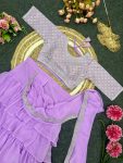 FANCY MONO BANGLORI SILK MULTI THREAD EMBROIDERY WITH SEQUENCE WORK LEHENGA SAREE WITH STITCHED BLOUSE PARTY WEAR WHOLESALE PRICE ETHNIC GARMENT (7)