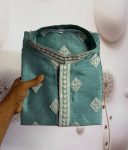 FANCY MONO SILK EMBROIDERY SEQUENCE WORK MEN’S KURTA PAYJAMA FESTIVE WEAR WHOLESALE PRICE ETHNIC GARMENT (17)