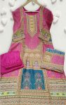 FANCY MUSLIN SILK DIGITAL PRINTED TOP BOTTOM WITH DUPATTA FESTIVE WEAR WHOLESALE PRICE ETHNIC GARMENT (2)
