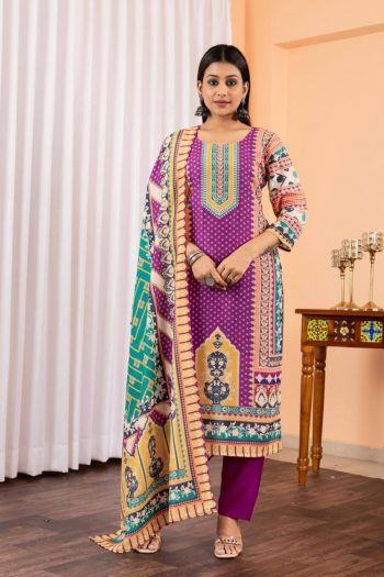 FANCY MUSLIN SILK DIGITAL PRINTED TOP BOTTOM WITH DUPATTA PINK