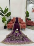 FANCY ORGANZA THREAD SEQUENCE WORK SAREE WITH UNSTITCHED BLOUSE PARTY WEAR WHOLESALE PRICE ETHNIC GARMENT (3)
