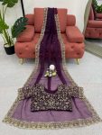 FANCY ORGANZA THREAD SEQUENCE WORK SAREE WITH UNSTITCHED BLOUSE PARTY WEAR WHOLESALE PRICE ETHNIC GARMENT (3)
