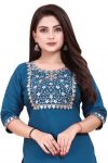 FANCY RAYON SEQUENCE EMBROIDERY WORK KURTI FESTIVE WEAR WHOLESALE PRICE ETHNIC GARMENT (6)