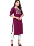FANCY RAYON SEQUENCE EMBROIDERY WORK KURTI FESTIVE WEAR WHOLESALE PRICE ETHNIC GARMENT (8)