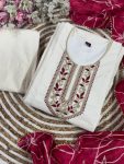 FANCY RAYON SLUB EMBROIDERY PRINT WORK TOP BOTTOM WITH DUPATTA PARTY WEAR WHOLESALE PRICE ETHNIC GARMENT (11)