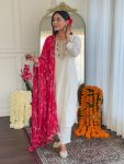FANCY RAYON SLUB EMBROIDERY PRINT WORK TOP BOTTOM WITH DUPATTA PARTY WEAR WHOLESALE PRICE ETHNIC GARMENT (11)
