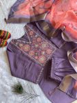 FANCY ROMAN SILK EMBROIDERY SEQUENCE WORK TOP BOTTOM WITH DUPATTA PARTY WEAR WHOLESALE PRICE ETHNIC GARMENT (3)