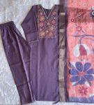 FANCY ROMAN SILK EMBROIDERY SEQUENCE WORK TOP BOTTOM WITH DUPATTA PARTY WEAR WHOLESALE PRICE ETHNIC GARMENT (3)