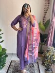 FANCY ROMAN SILK EMBROIDERY SEQUENCE WORK TOP BOTTOM WITH DUPATTA PARTY WEAR WHOLESALE PRICE ETHNIC GARMENT (3)