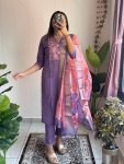 FANCY ROMAN SILK EMBROIDERY SEQUENCE WORK TOP BOTTOM WITH DUPATTA PARTY WEAR WHOLESALE PRICE ETHNIC GARMENT (3)