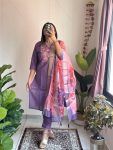 FANCY ROMAN SILK EMBROIDERY SEQUENCE WORK TOP BOTTOM WITH DUPATTA PARTY WEAR WHOLESALE PRICE ETHNIC GARMENT (3)