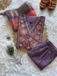 FANCY ROMAN SILK EMBROIDERY SEQUENCE WORK TOP BOTTOM WITH DUPATTA PARTY WEAR WHOLESALE PRICE ETHNIC GARMENT (3)