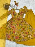 FANCY RROMAN SILK DISCHARGE PRINTING WORK KEDIYA STYLE TOP PALAZZO WITH DUPATTA PARTY WEAR WHOLESALE PRICE ETHNIC GARMENT (2)