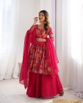 FANCY RROMAN SILK DISCHARGE PRINTING WORK KEDIYA STYLE TOP PALAZZO WITH DUPATTA PARTY WEAR WHOLESALE PRICE ETHNIC GARMENT (17)
