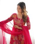 FANCY RROMAN SILK DISCHARGE PRINTING WORK KEDIYA STYLE TOP PALAZZO WITH DUPATTA PARTY WEAR WHOLESALE PRICE ETHNIC GARMENT (17)