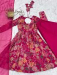 FANCY RROMAN SILK DISCHARGE PRINTING WORK KEDIYA STYLE TOP PALAZZO WITH DUPATTA PARTY WEAR WHOLESALE PRICE ETHNIC GARMENT (17)