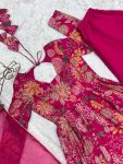 FANCY RROMAN SILK DISCHARGE PRINTING WORK KEDIYA STYLE TOP PALAZZO WITH DUPATTA PARTY WEAR WHOLESALE PRICE ETHNIC GARMENT (17)