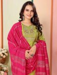FANCY SILK THREAD EMBROIDERY WORK TOP BOTTOM WITH DUPATTA FESTIVE WEAR WHOLESALE PRICE ETHNIC GARMENT (4)