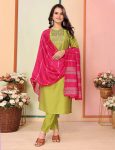 FANCY SILK THREAD EMBROIDERY WORK TOP BOTTOM WITH DUPATTA FESTIVE WEAR WHOLESALE PRICE ETHNIC GARMENT (4)
