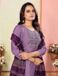 FANCY SILK THREAD EMBROIDERY WORK TOP BOTTOM WITH DUPATTA FESTIVE WEAR WHOLESALE PRICE ETHNIC GARMENT (1)