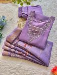 FANCY SOFT SILK HANDWORK THREAD SEQUENCE WORK TOP BOTTOM WITH DUPATTA PARTY WEAR WHOLESALE PRICE ETHNIC GARMENT (1)