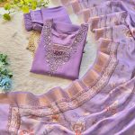 FANCY SOFT SILK HANDWORK THREAD SEQUENCE WORK TOP BOTTOM WITH DUPATTA PARTY WEAR WHOLESALE PRICE ETHNIC GARMENT (1)